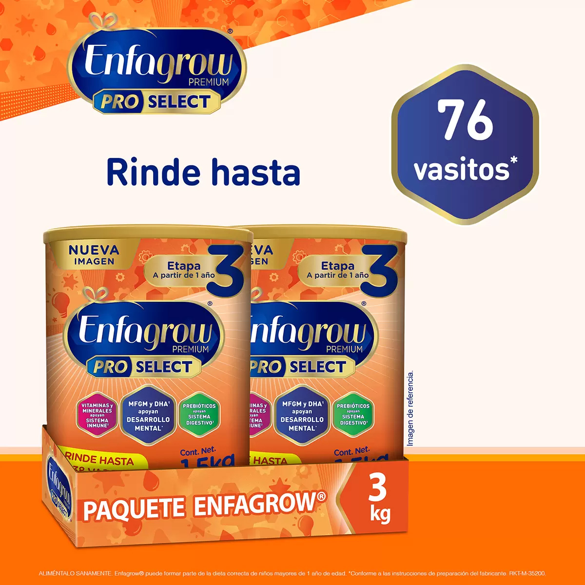 Foto 3 pulgar | Fórmula Infantil Enfagrow Premium Etapa 3, 1.5kg 2pz