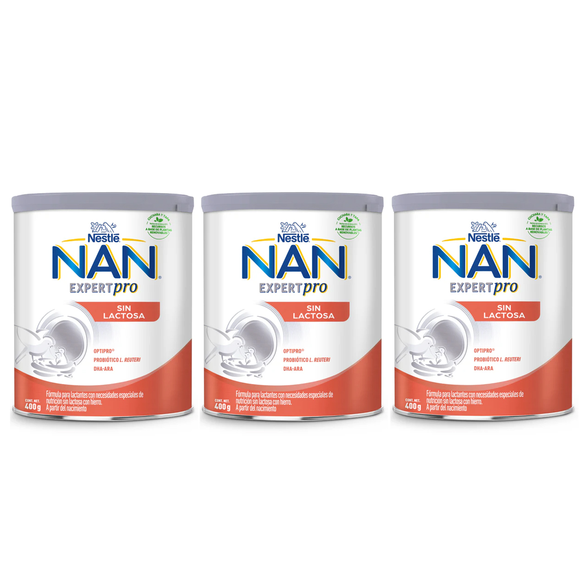 Foto 1 | Fórmula Infantil Nan Expert Pro Sin Lactosa, 400gr 3pz