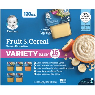 Foto 1 | Puré De Frutas Y Cereales Gerber 2nd Foods Para Bebés, 4 Onzas (paquete De 32) - Venta Internacional.
