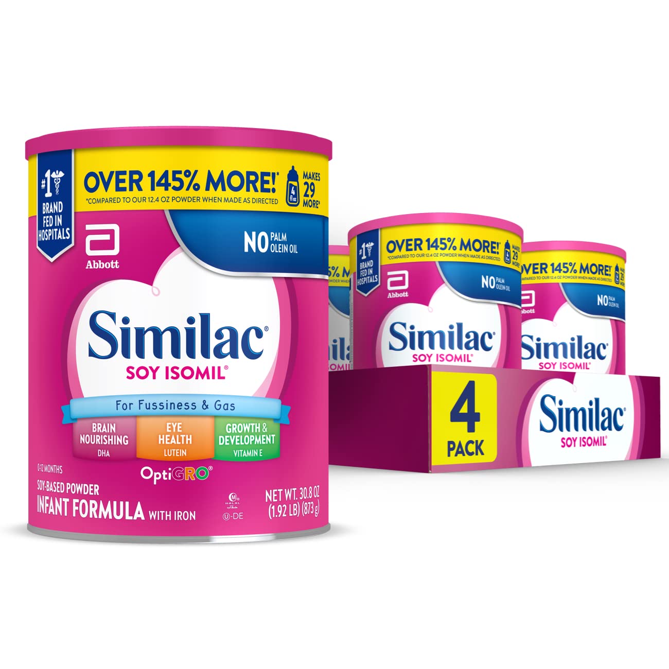 Foto 1 | Fórmula Infantil Similac Soy Isomil Fusiness & Gas 900 Ml X4 - Venta Internacional.