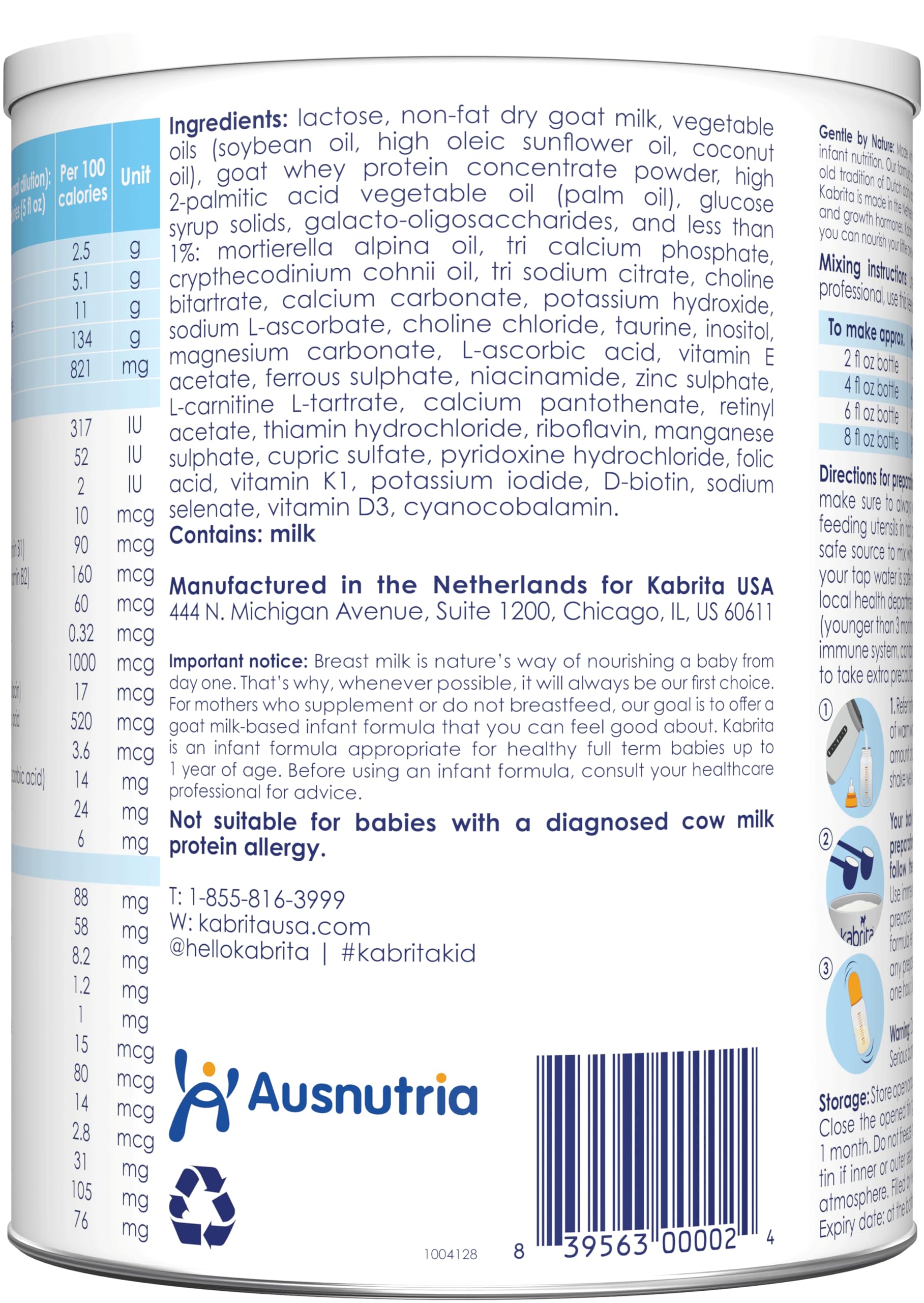 Foto 4 pulgar | Fórmula Infantil Kabrita Leche De Cabra 0-12 Meses 800 G - Venta Internacional.