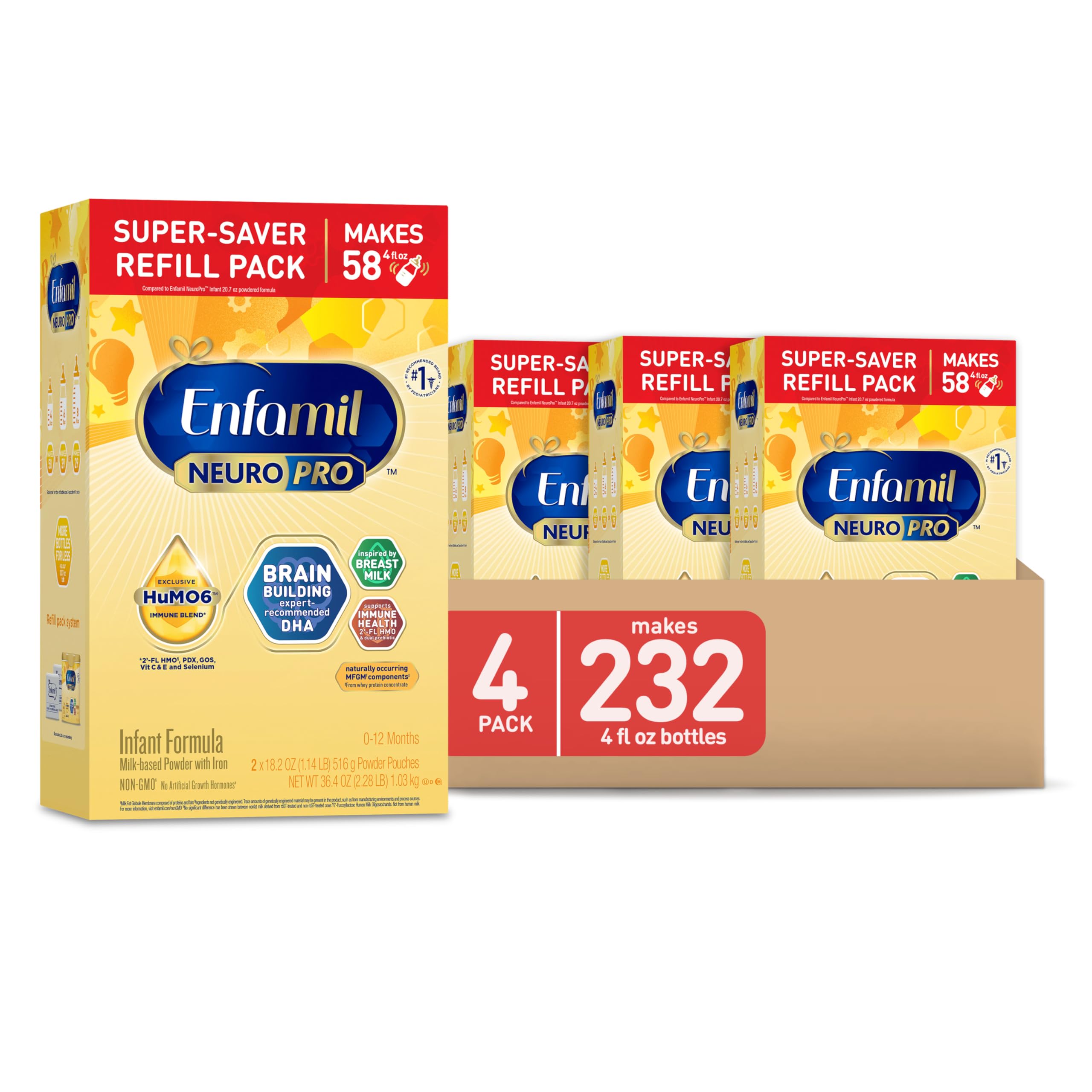 Foto 2 pulgar | Fórmula Para Bebés Enfamil Neuropro 5 Year Benefit, 1,08 Kg (paquete De 4) - Venta Internacional.
