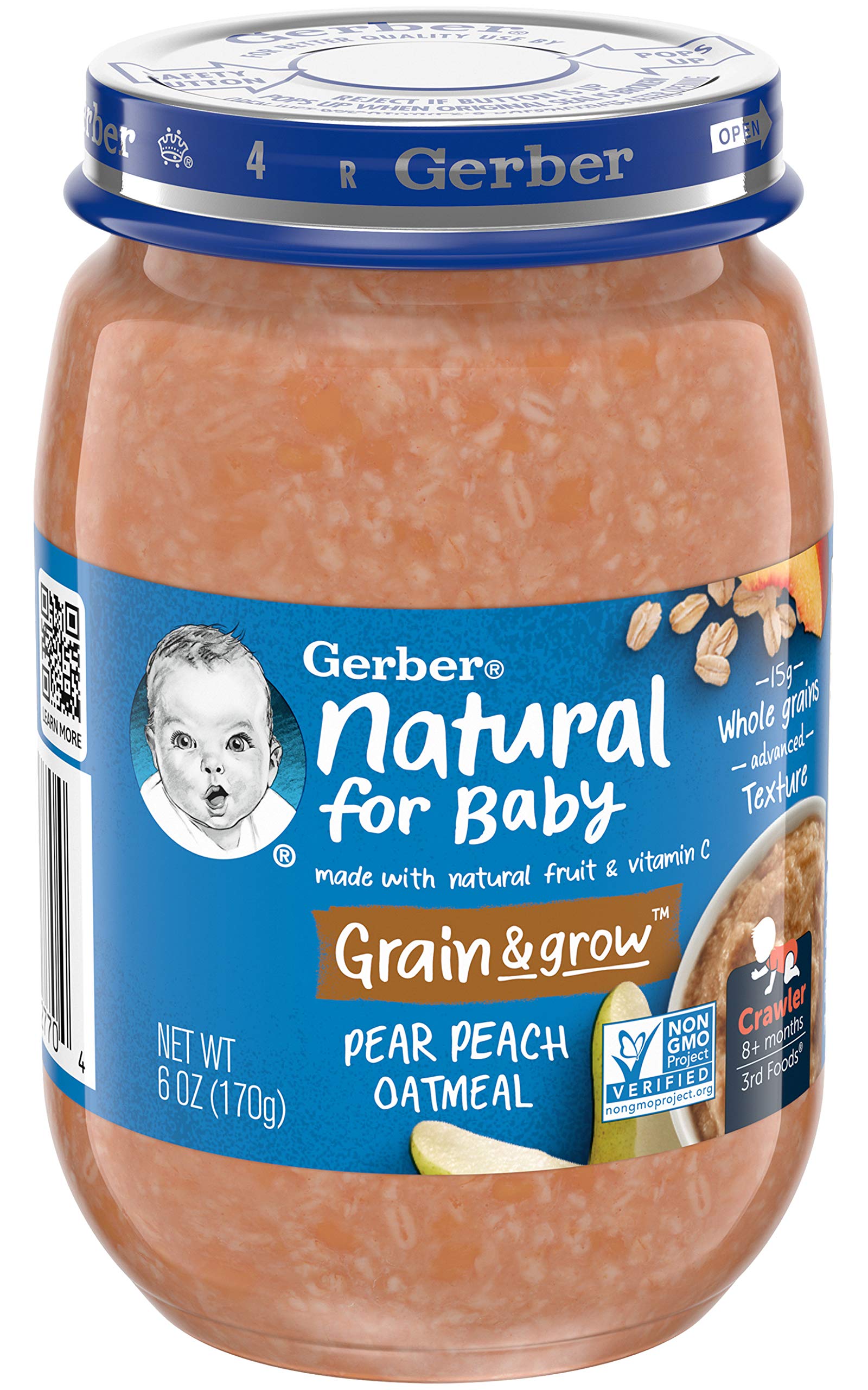 Foto 4 pulgar | Alimento Para Bebés Gerber 3rd Foods, Avena Natural Con Pera, Melocotón, 180 Ml, 12 Unidades - Venta Internacional.