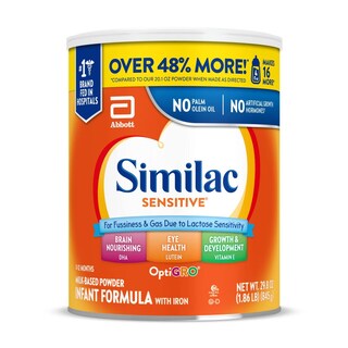 Foto 1 | Fórmula Infantil Similac Sensitive Para Sensibilidad A La Lactosa 880 Ml - Venta Internacional.