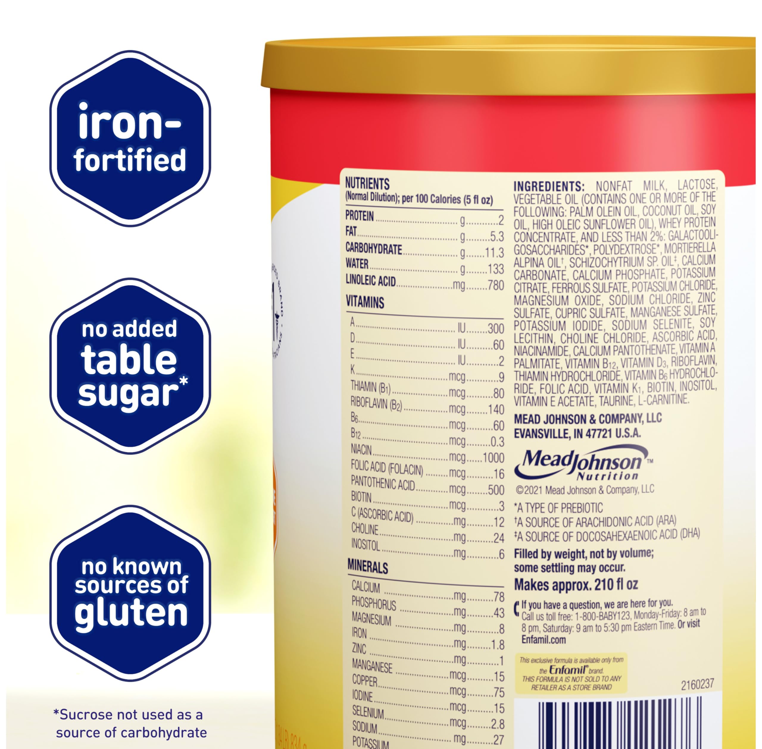 Foto 5 pulgar | Fórmula Para Bebés Enfamil A Base De Leche Infantil Con Hierro 621 1 Ml X4 - Venta Internacional.