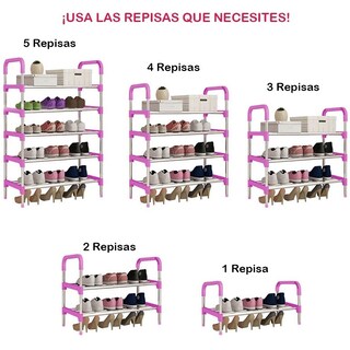 Foto 3 | Zapatera Práctica de 5 Niveles con Organizador Rack and Pack Rosa