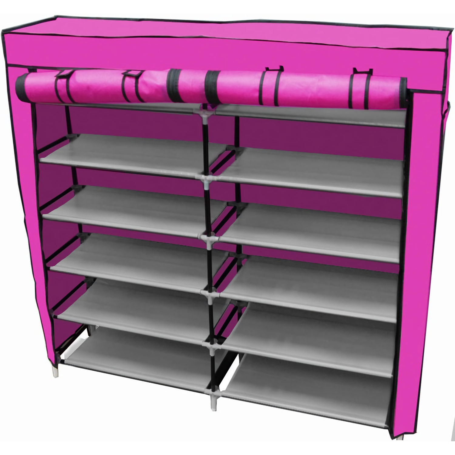 Foto 3 | Zapatera con Closet Organizador de Zapatos para 36 Pares y Compartimientos de Ropa Rack and Pack Rosa
