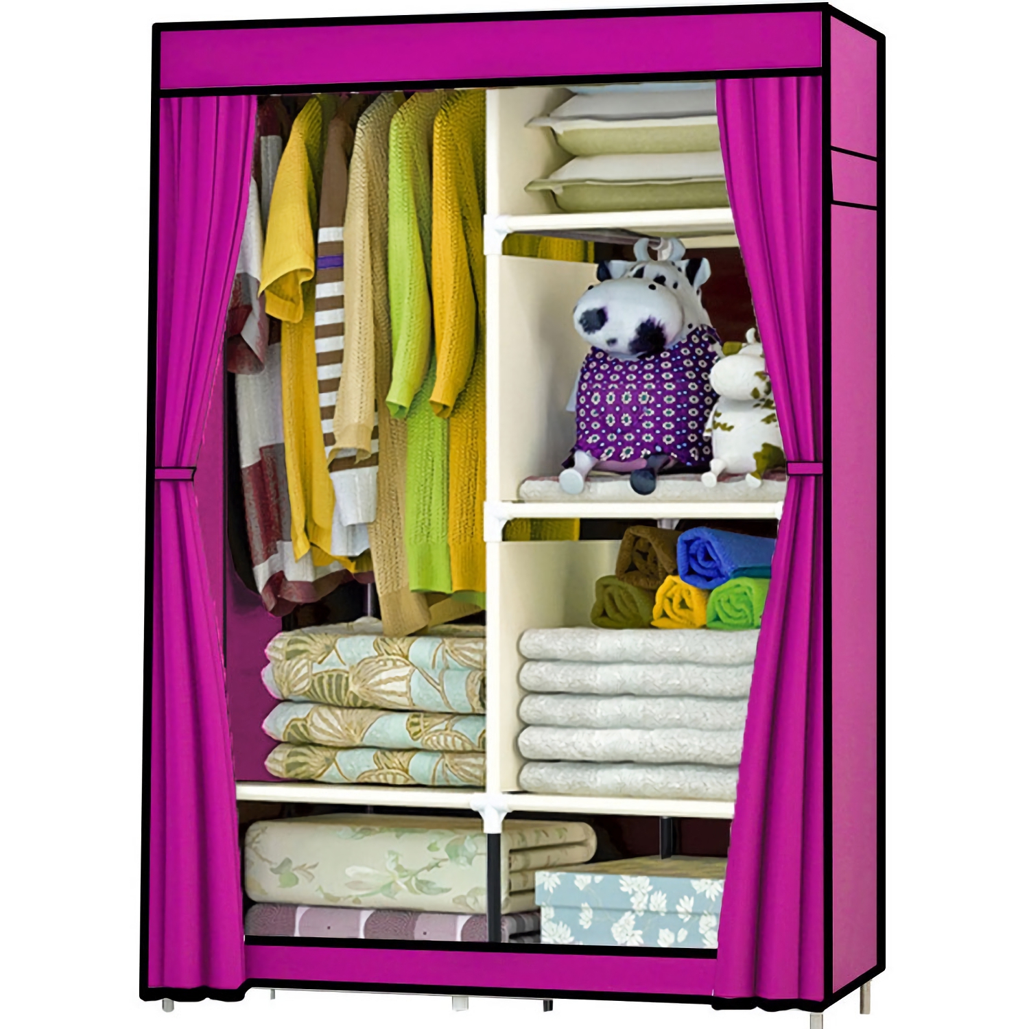 Closet Organizador Armable con Zapatera Entrepaños Rack and Pack Rosa