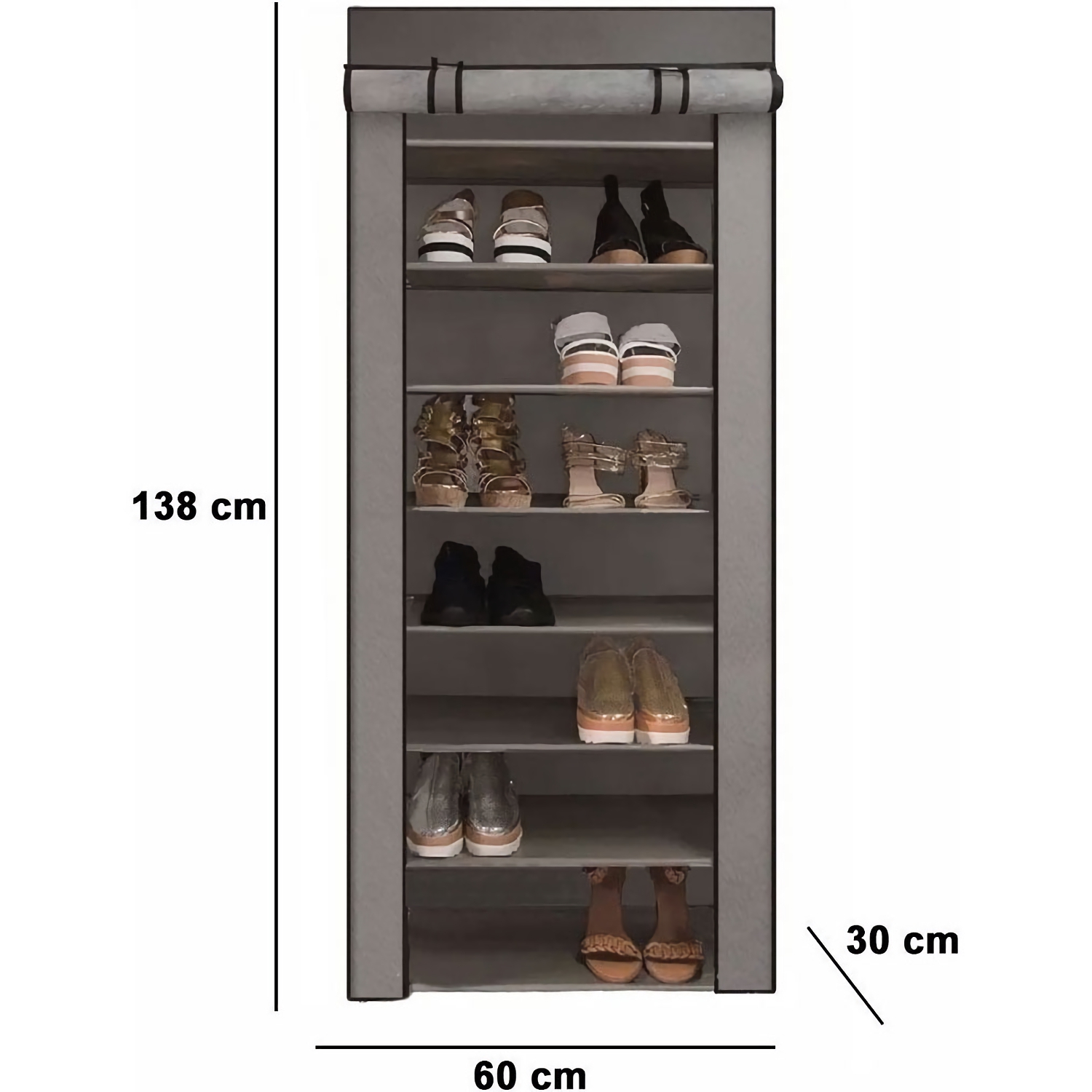 Foto 3 pulgar | Organizador de Zapatos Rack & Pack color Gris 8 Niveles