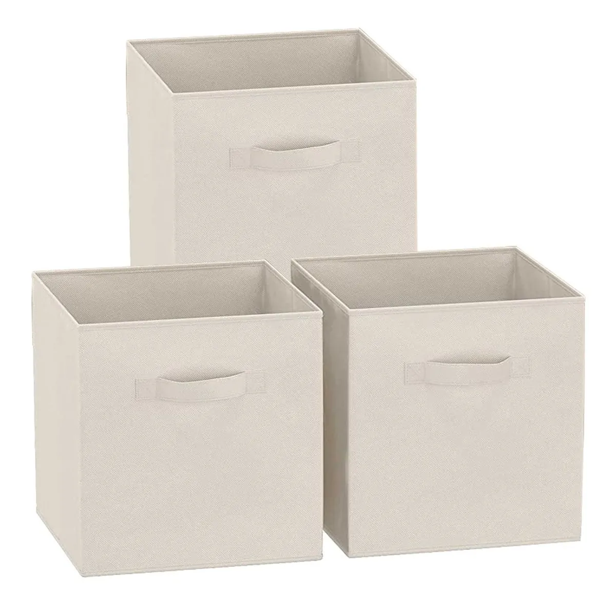 Juego de 3 Cajas de Almacenamiento de Ropa Plegable Malubero color Beige