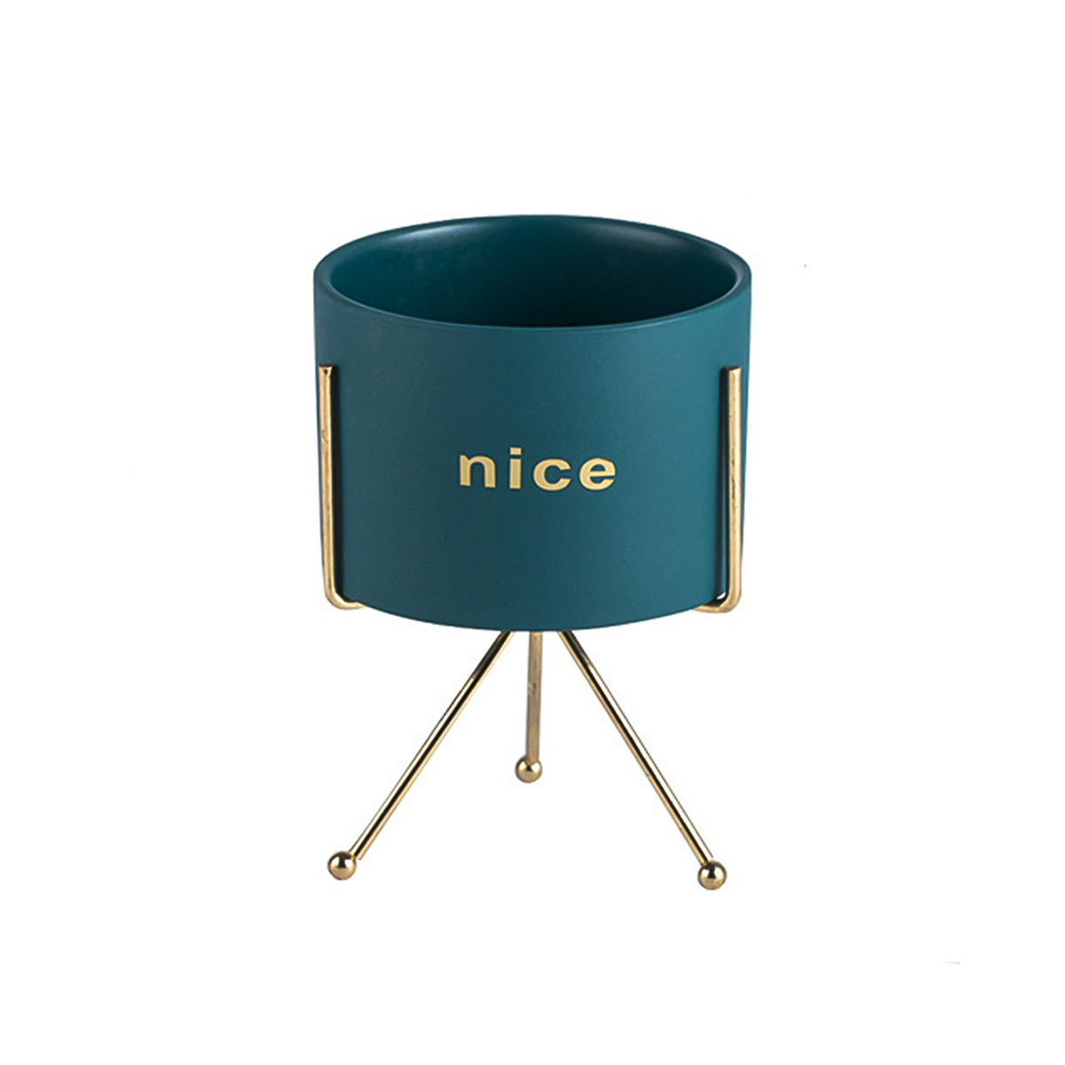 Foto 1 | Macetero con Soporte de Hierro Iliosinnova Nice 17cm de alto Verde de cerámica