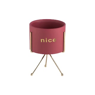 Foto 1 | Macetero con Soporte de Hierro Iliosinnova Nice 17 cm de alto Roja de cerámica