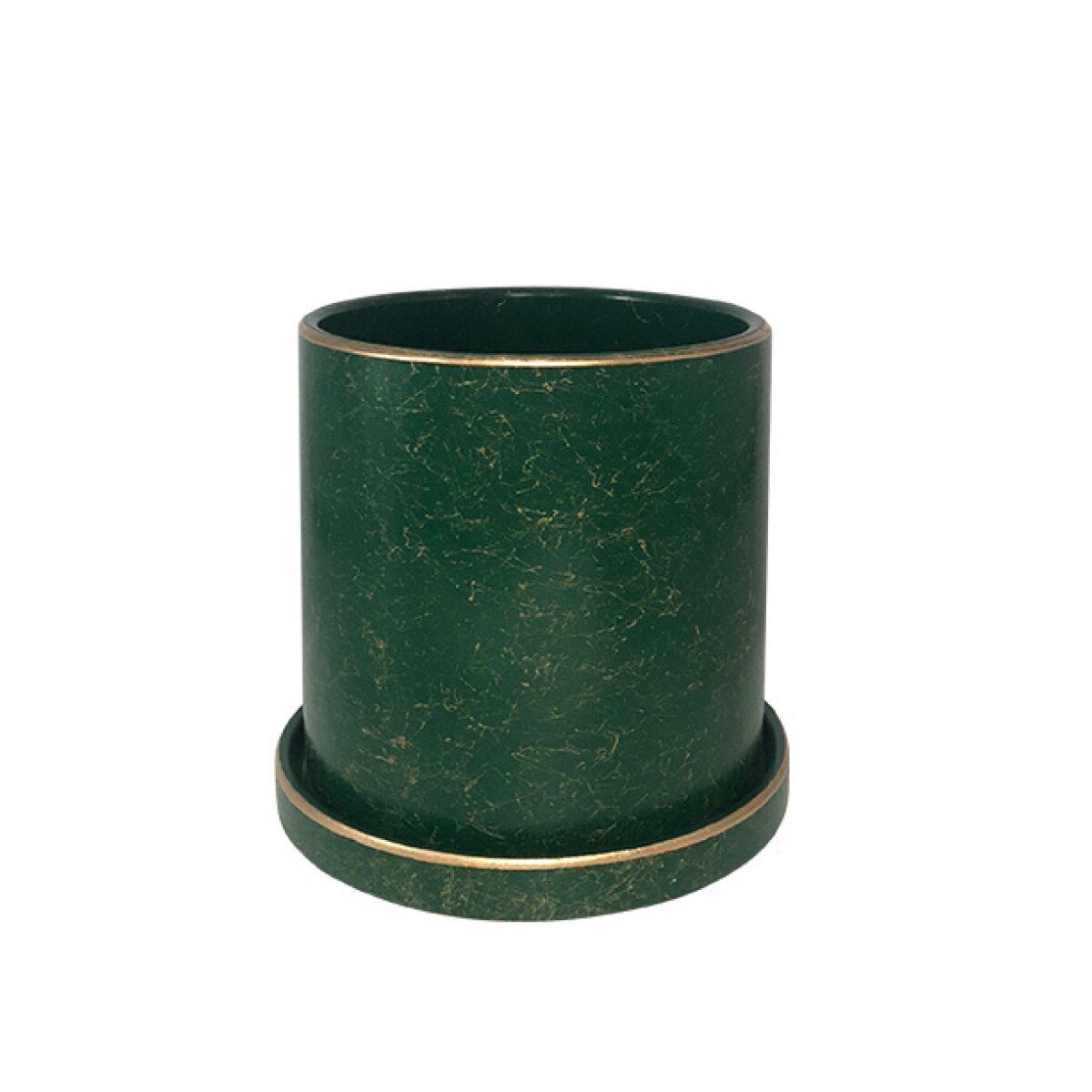 Macetero Iliosinnova de 15 cm Alto color Verde con Borde Dorado $230