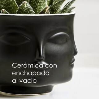 Foto 4 | Macetero Ilios Innova Minimalista con Forma de Rostro Negro