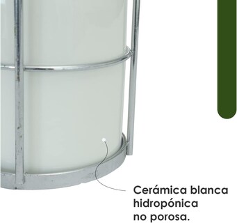 Foto 5 | Macetero de Cerámica con Asa de Hierro LY0838