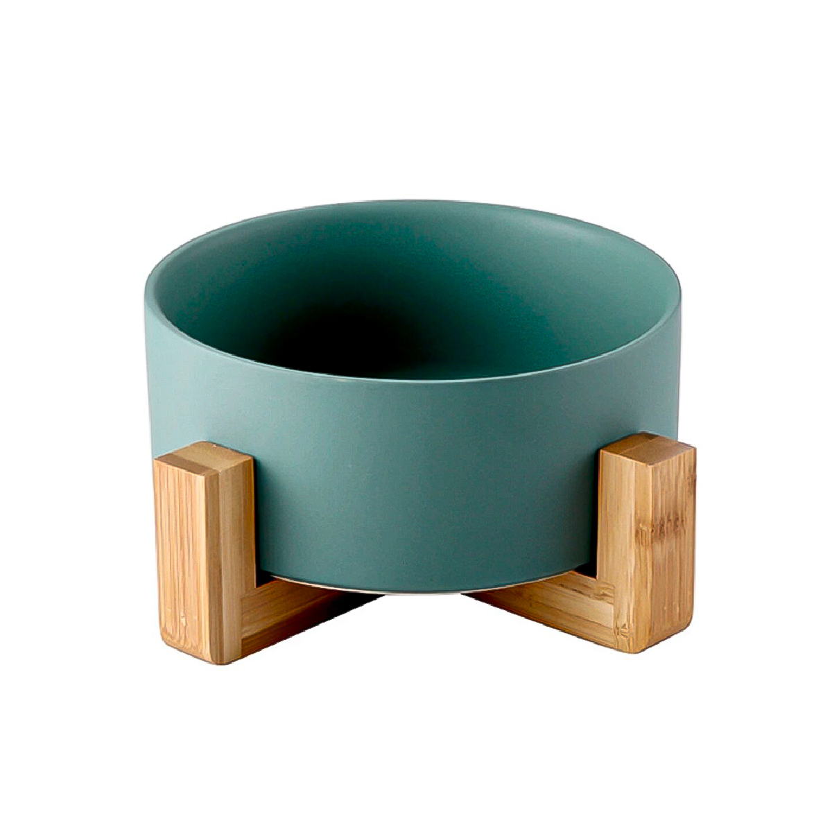 Macetero con Soporte de Madera Iliosinnova Grande color Verde Maceta De Cerámica Y Soporte De Bambú