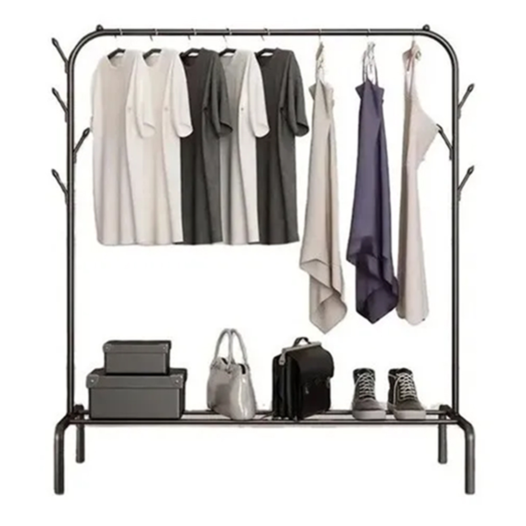 Rack Organizador Armable Practiksa para Ropa Ganchos color Negro