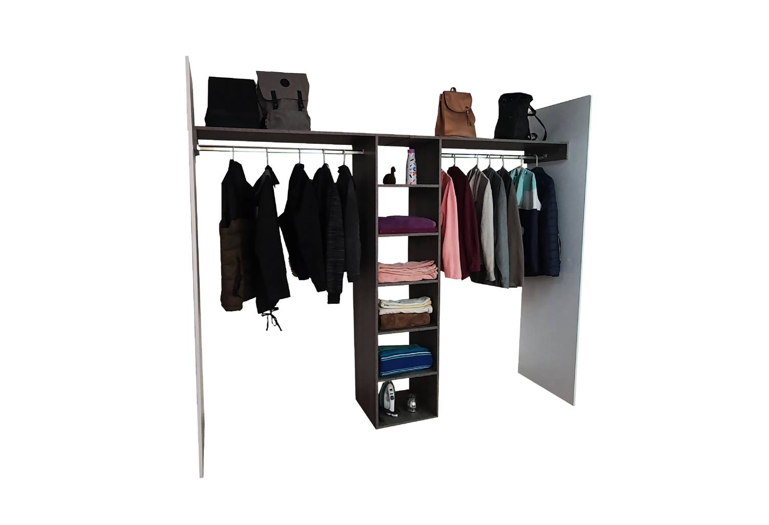 Foto 3 pulgar | Closet Ropero Organizador Genérico color Gris Moderno Minimalista con Entrepaños