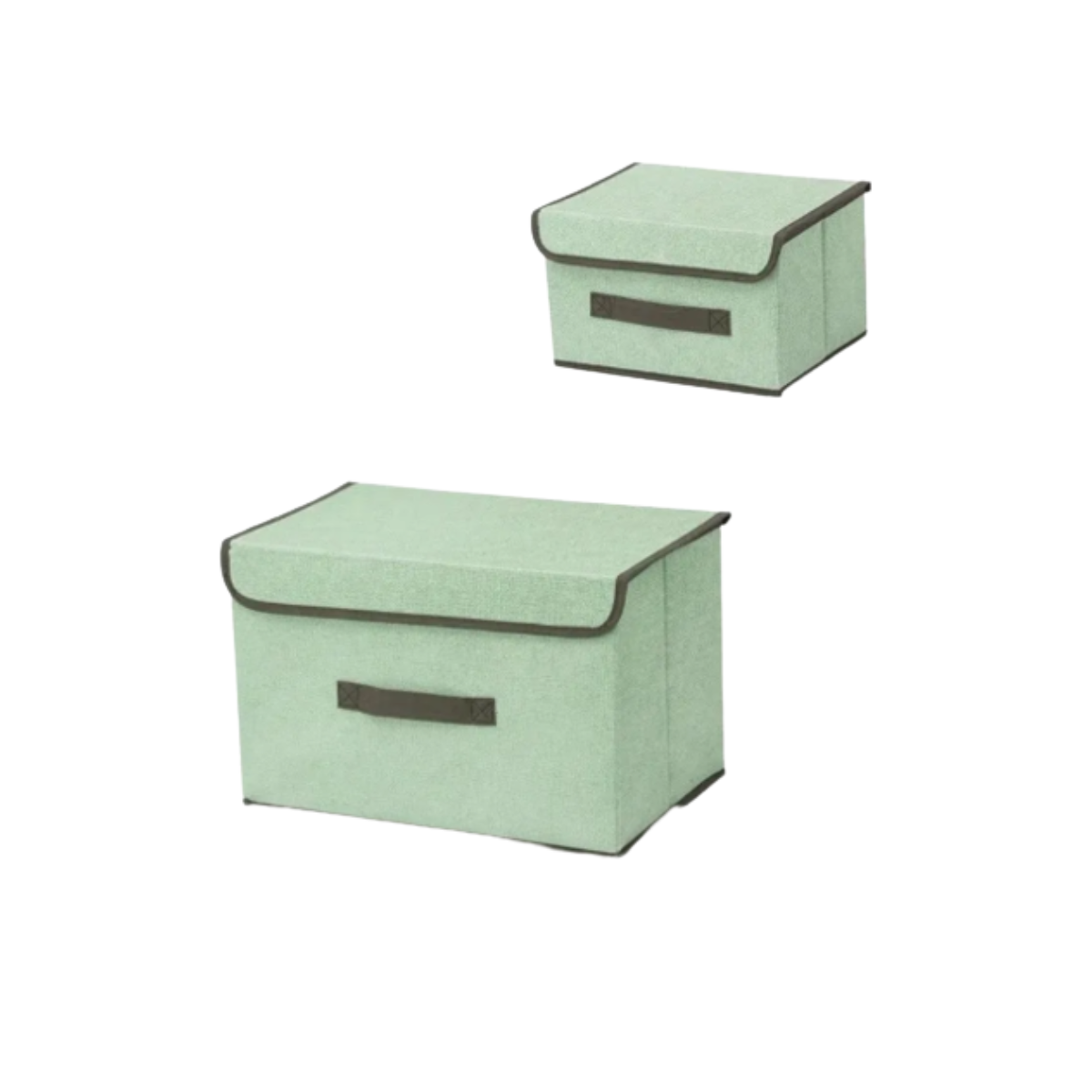 Dos Juegos de Caja Malubero color Verde Plegable de Tela para Almacenamiento