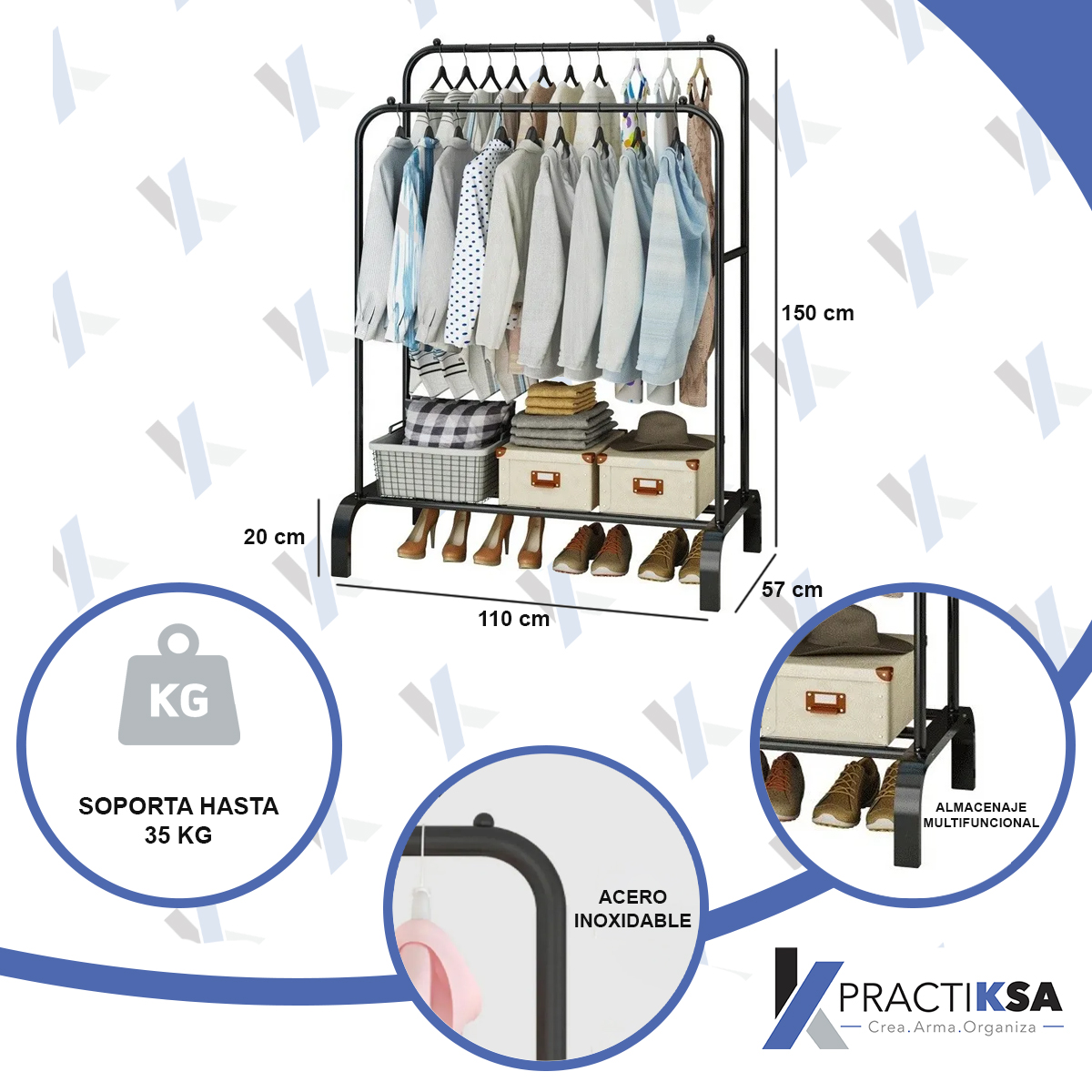 Foto 4 pulgar | Organizador de Ropa Practiksa Rz11112 color Blanco