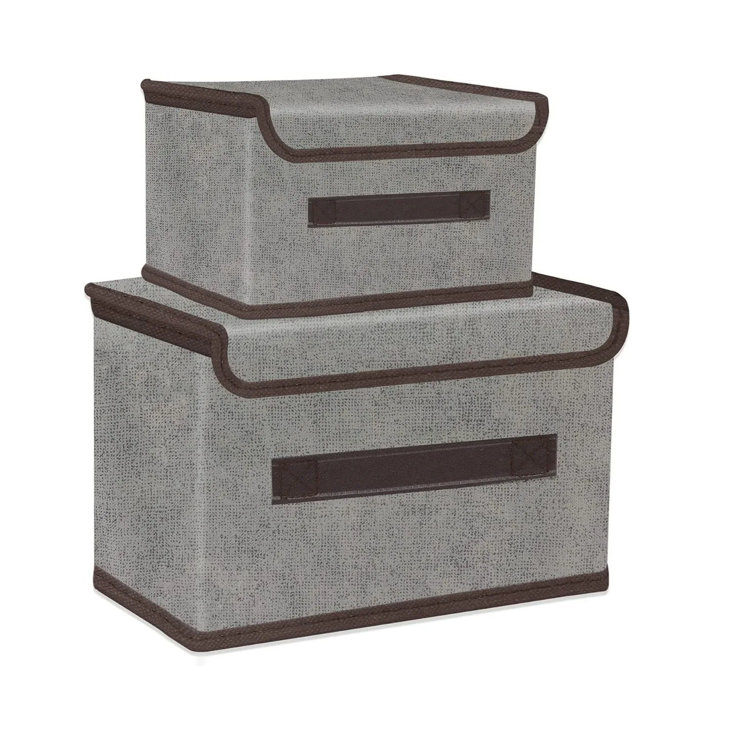 Caja De Almacenamiento Plegable Malubero, 2 piezas color Gris