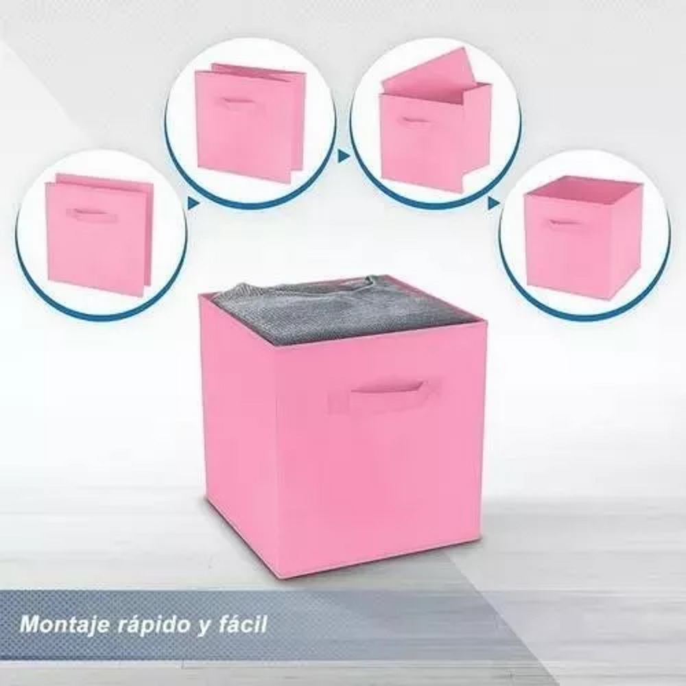 Foto 2 | 3 Caja de Almacenamiento Plegable Malubero color Rosa