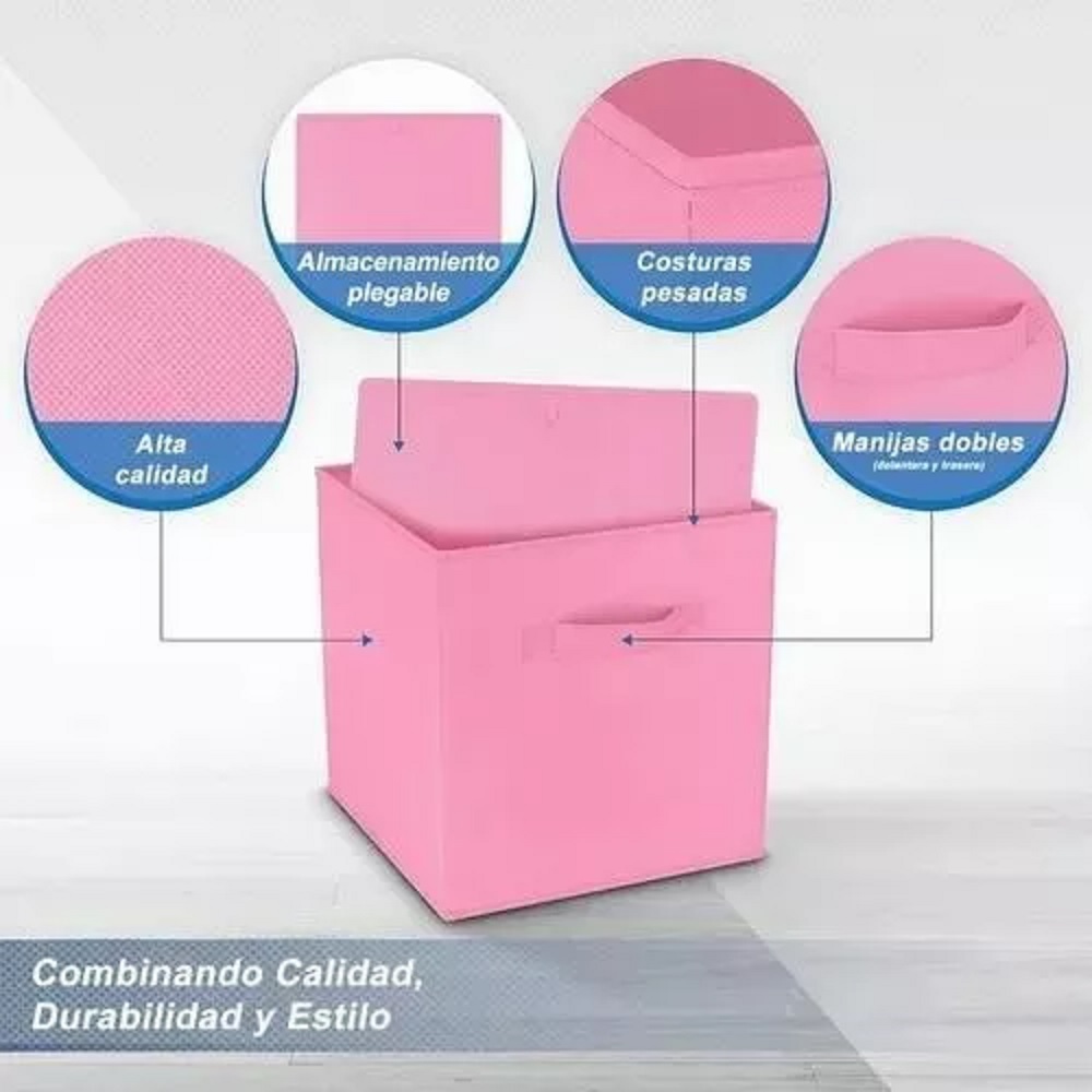 Foto 4 pulgar | 3 Caja de Almacenamiento Plegable Malubero color Rosa