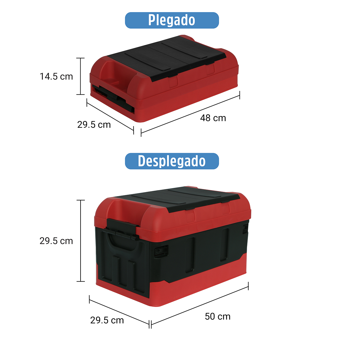 Foto 3 pulgar | Caja Almacenamiento Plegable Ag Box AG-CAPLERN color Rojo Organizador con Tapa 41 L