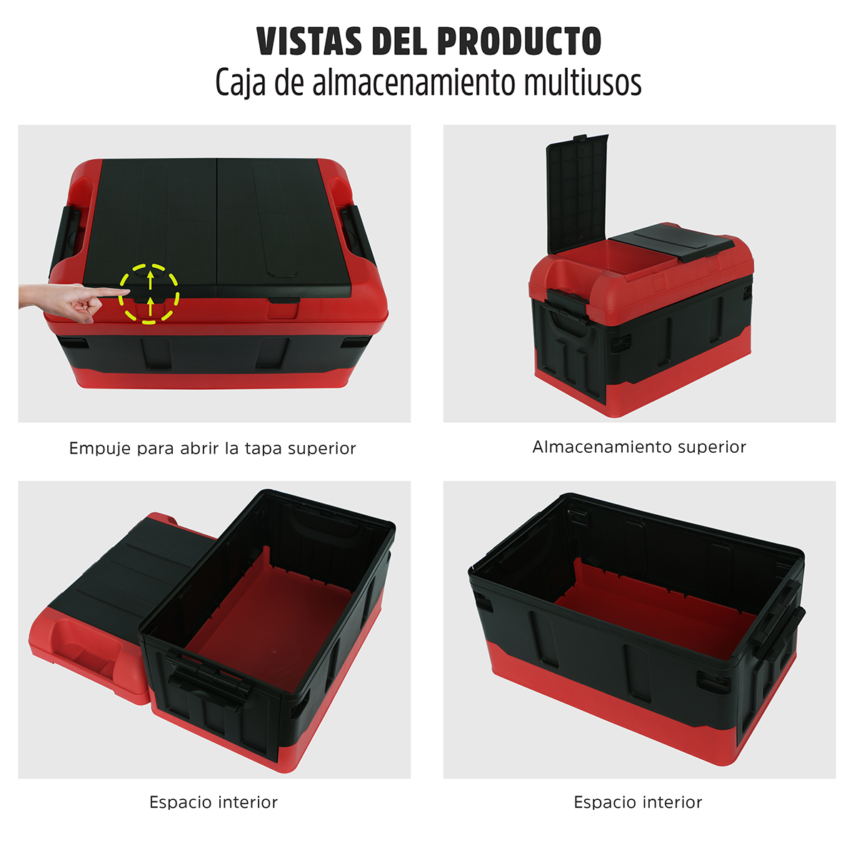 Foto 5 pulgar | Caja Almacenamiento Plegable Ag Box AG-CAPLERN color Rojo Organizador con Tapa 41 L