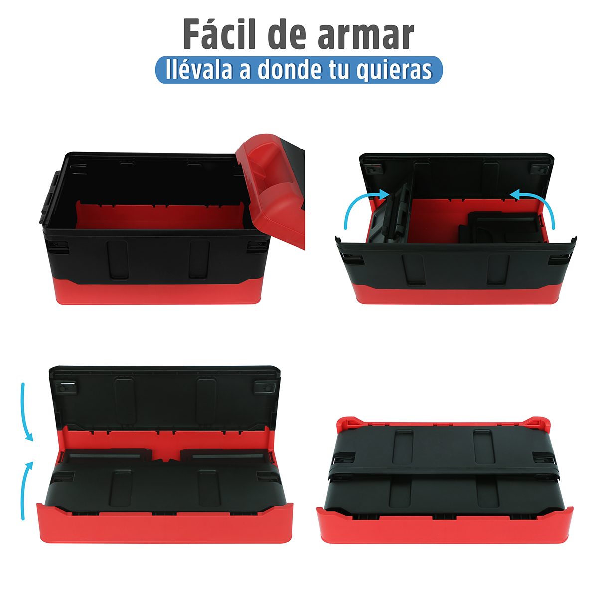 Foto 6 pulgar | Caja Almacenamiento Plegable Ag Box AG-CAPLERN color Rojo Organizador con Tapa 41 L