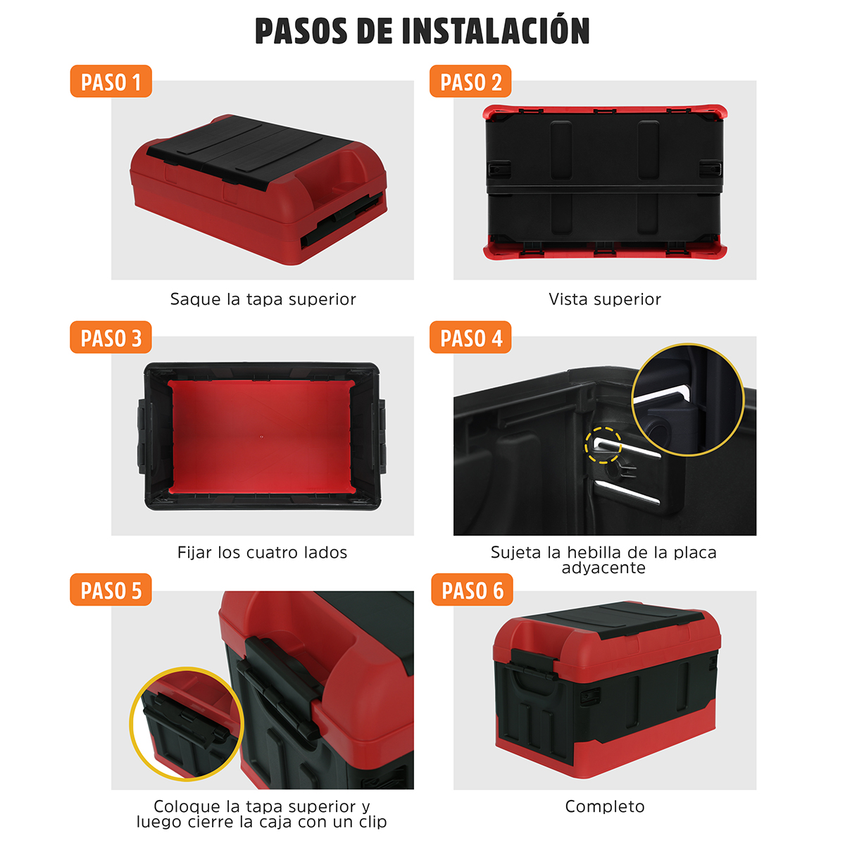 Foto 7 pulgar | Caja Almacenamiento Plegable Ag Box AG-CAPLERN color Rojo Organizador con Tapa 41 L