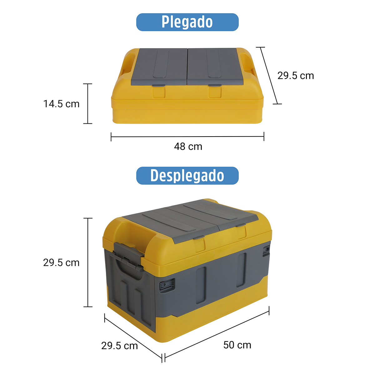 Foto 3 pulgar | Caja Almacenamiento Plegable Ag Box AG-CAPLEAG color Amarillo Organizador con Tapa 41 L