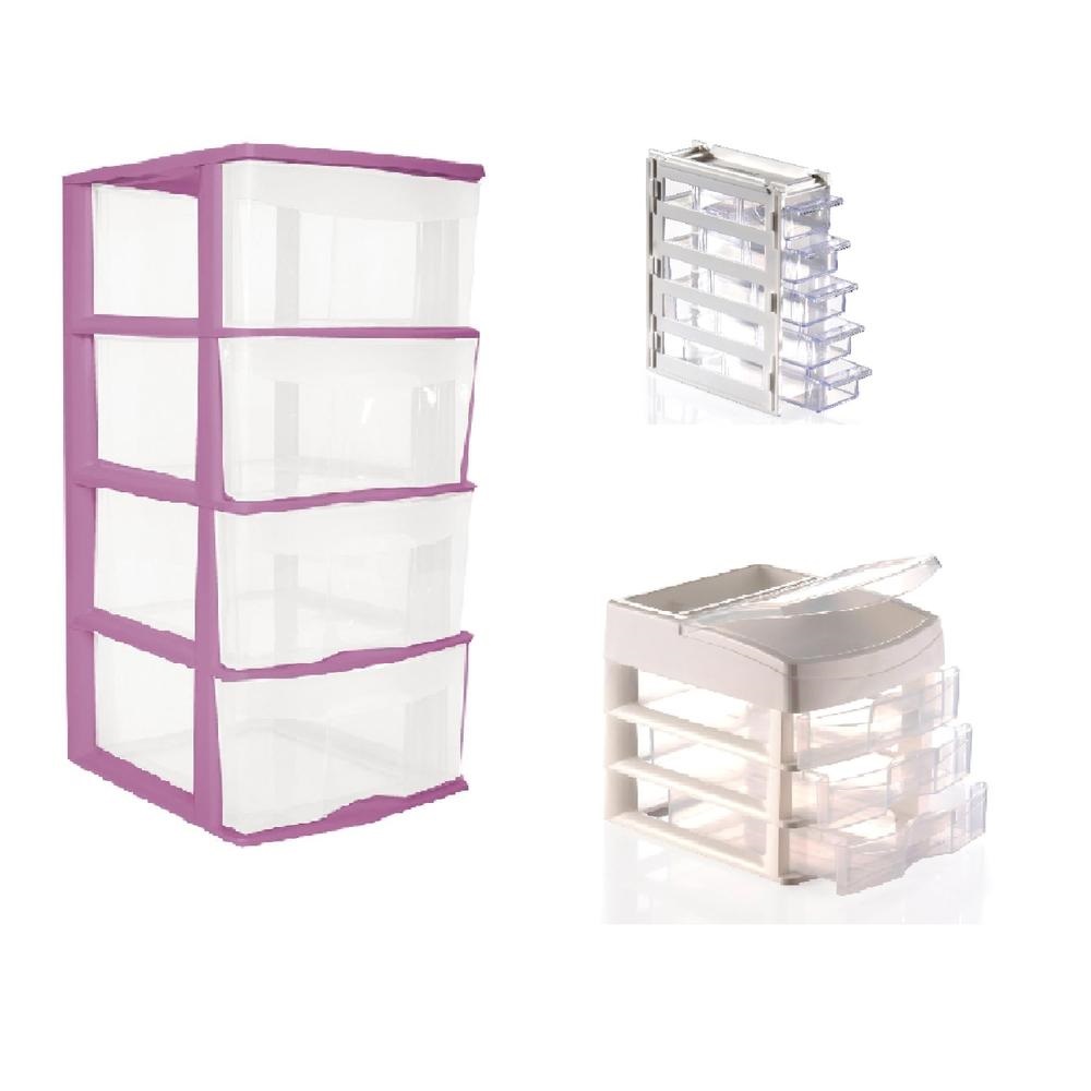 Combo Organizador Genérico 4 Cajones + 3 Cajones + Mini Organizador