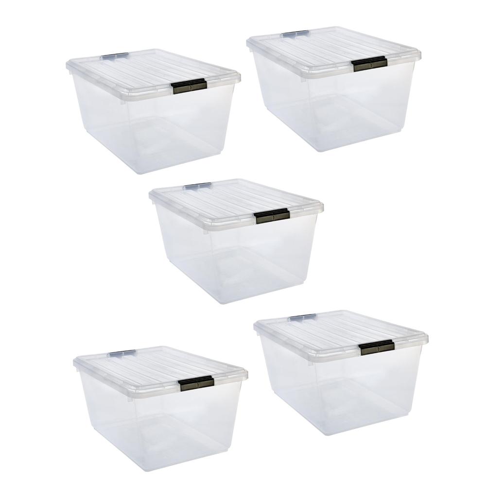 Combo 5 Cajas Organizadoras 42 L Genérica color Transparente 39 X 27 X 54 Cm