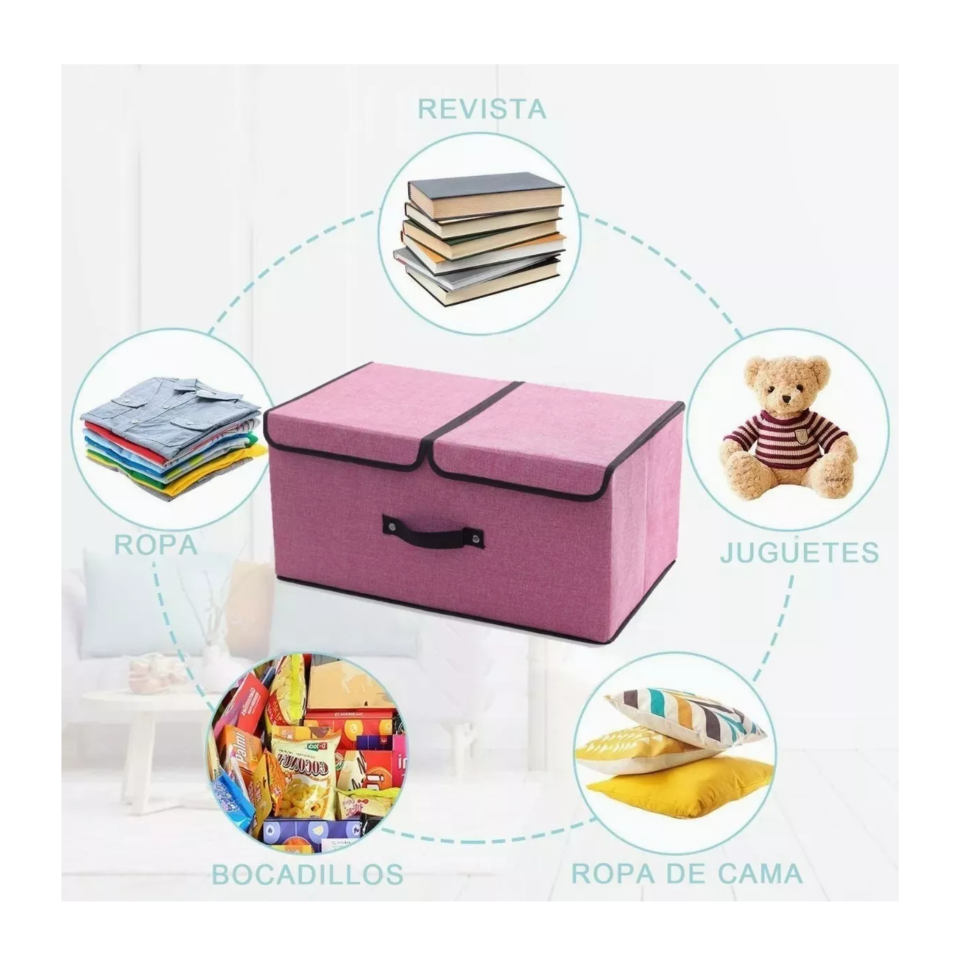 Foto 4 pulgar | Caja de Almacenamiento de Ropa Belug color Rosa
