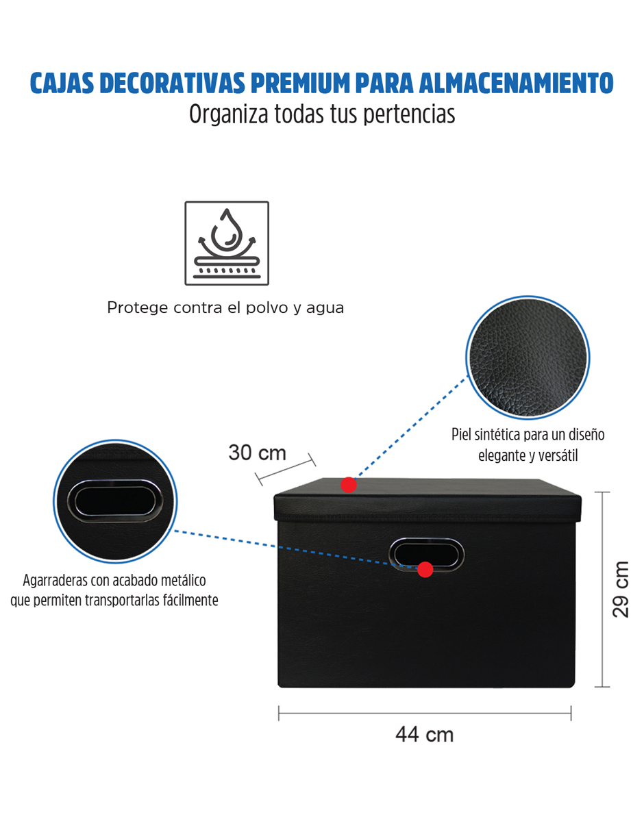 Foto 5 pulgar | Cajas de Almacenamiento Plegable Ag Box Tipo Piel color Negro