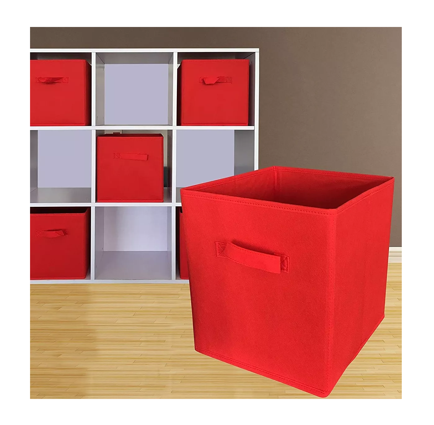 Foto 4 pulgar | Cajas De Almacenamiento De Organizadora Tela Plegables 6 Pcs color Rojo