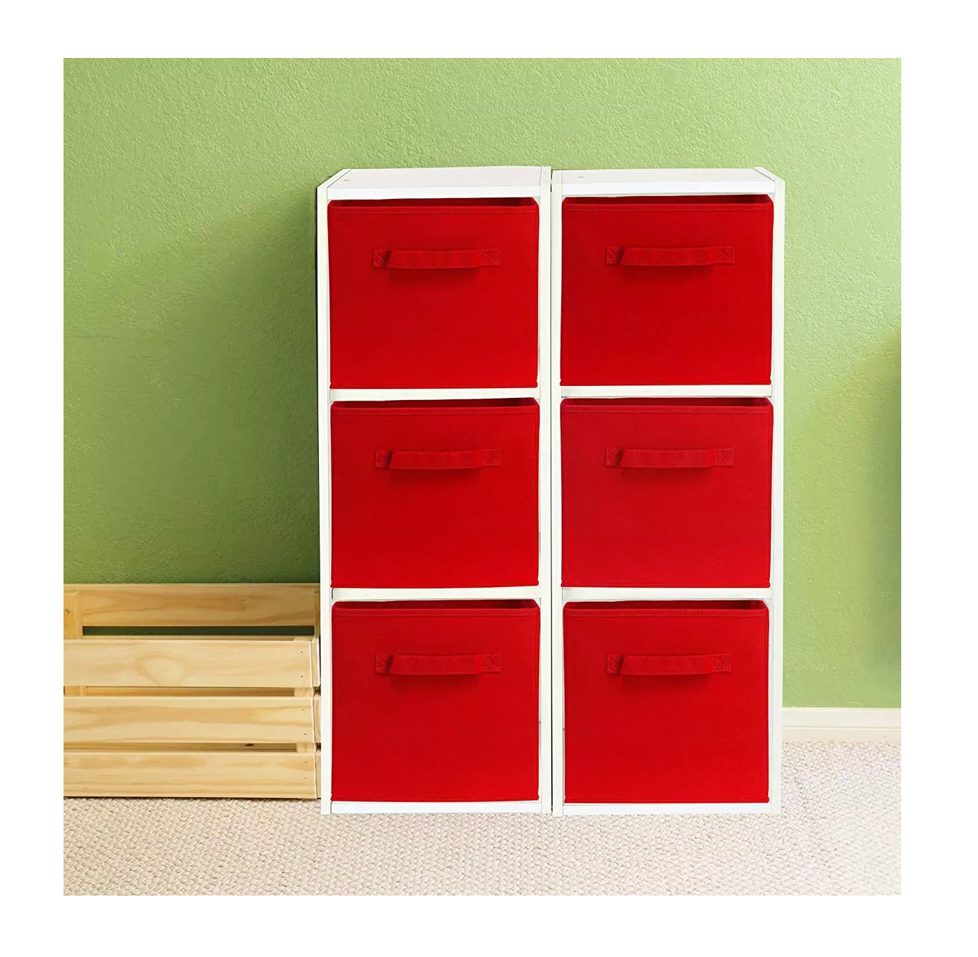 Foto 5 pulgar | Cajas De Almacenamiento De Organizadora Tela Plegables 6 Pcs color Rojo