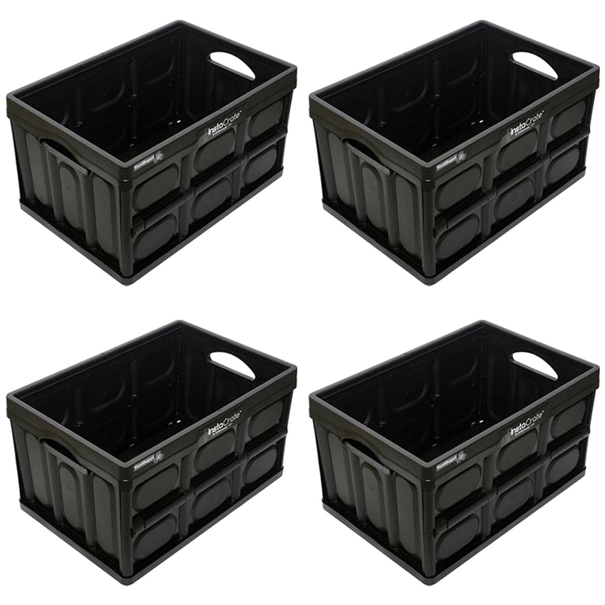 Caja Contenedor Plegable Ventdepot 4 Piezas Negro