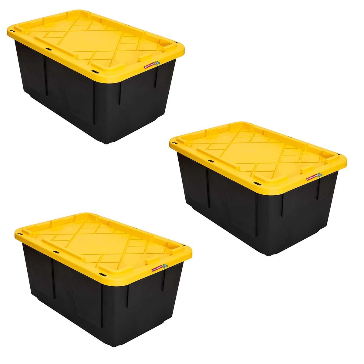 Cajas de Plástico Ventdepot Mxxbp-003 3 Piezas Negro