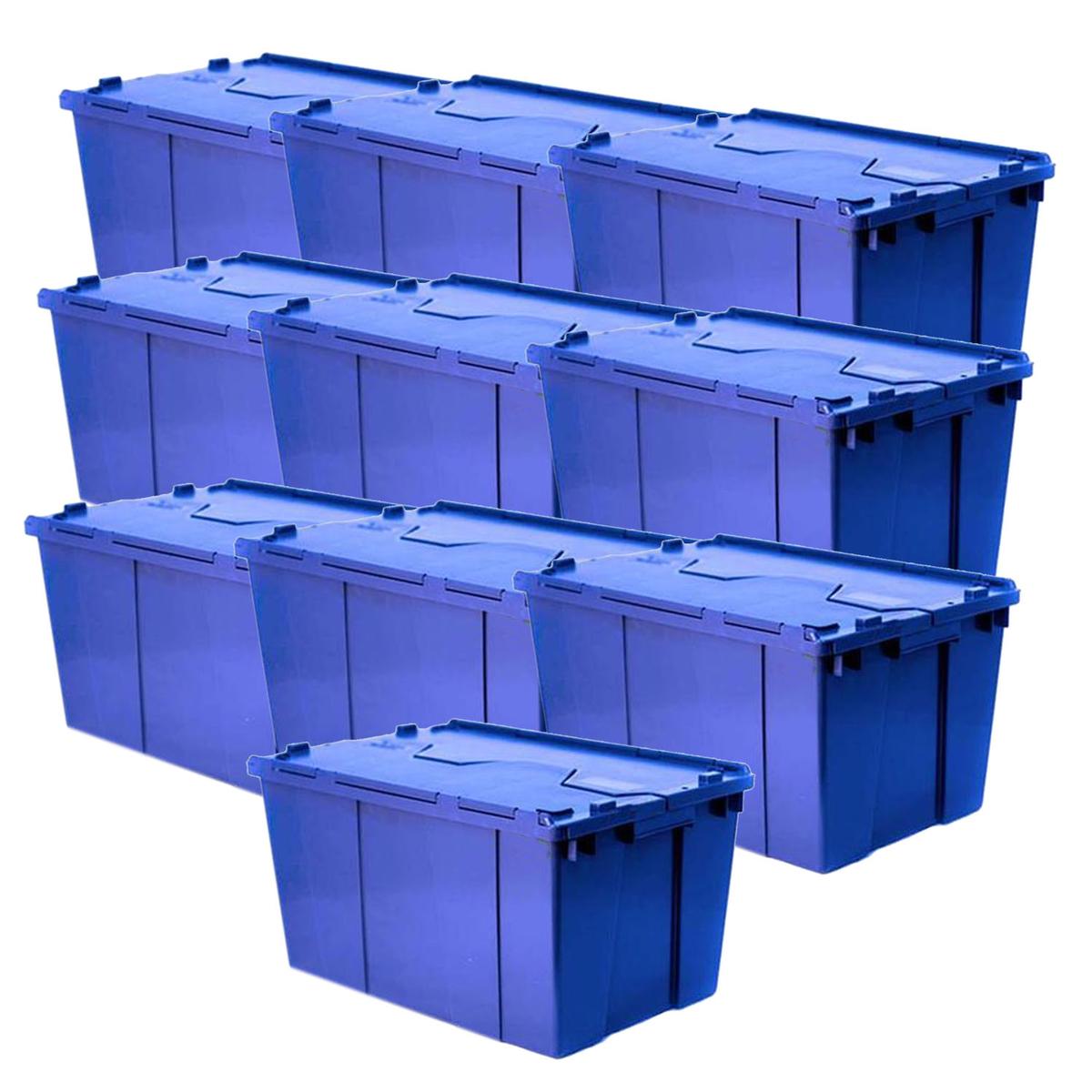 Cajón Apilable con Tapa Bisagra Ventdepot Mxxcr-012 10 Piezas color Azul