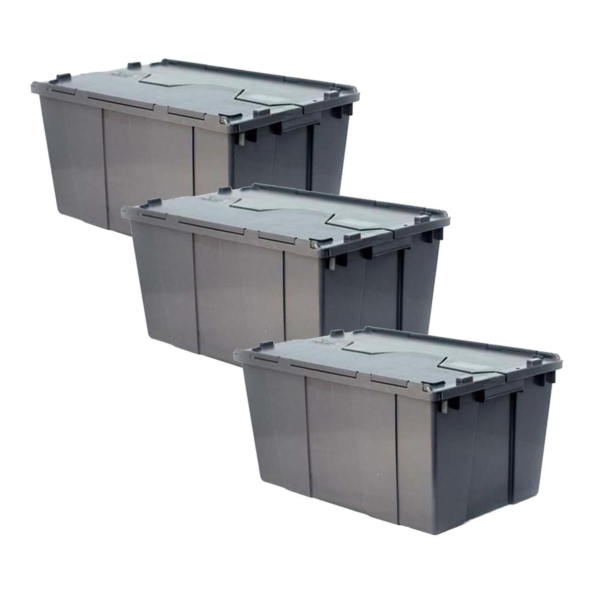 Cajas de Plástico de Almacenamiento VentDepot Mxarx-003 Gris 3 Piezas