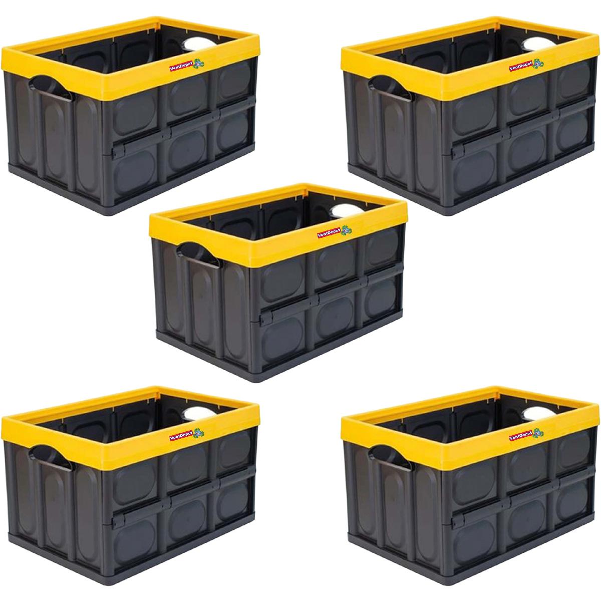 Caja de Almacenamiento Plegable Ventdepot 5 Piezas Negro