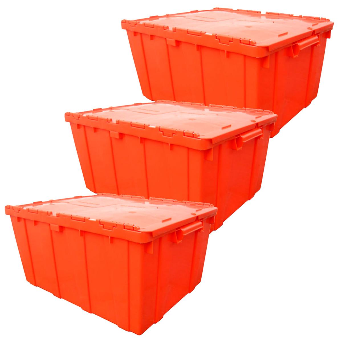 Cajas Organizadoras Apilables Ventdepot 3 Piezas Naranja