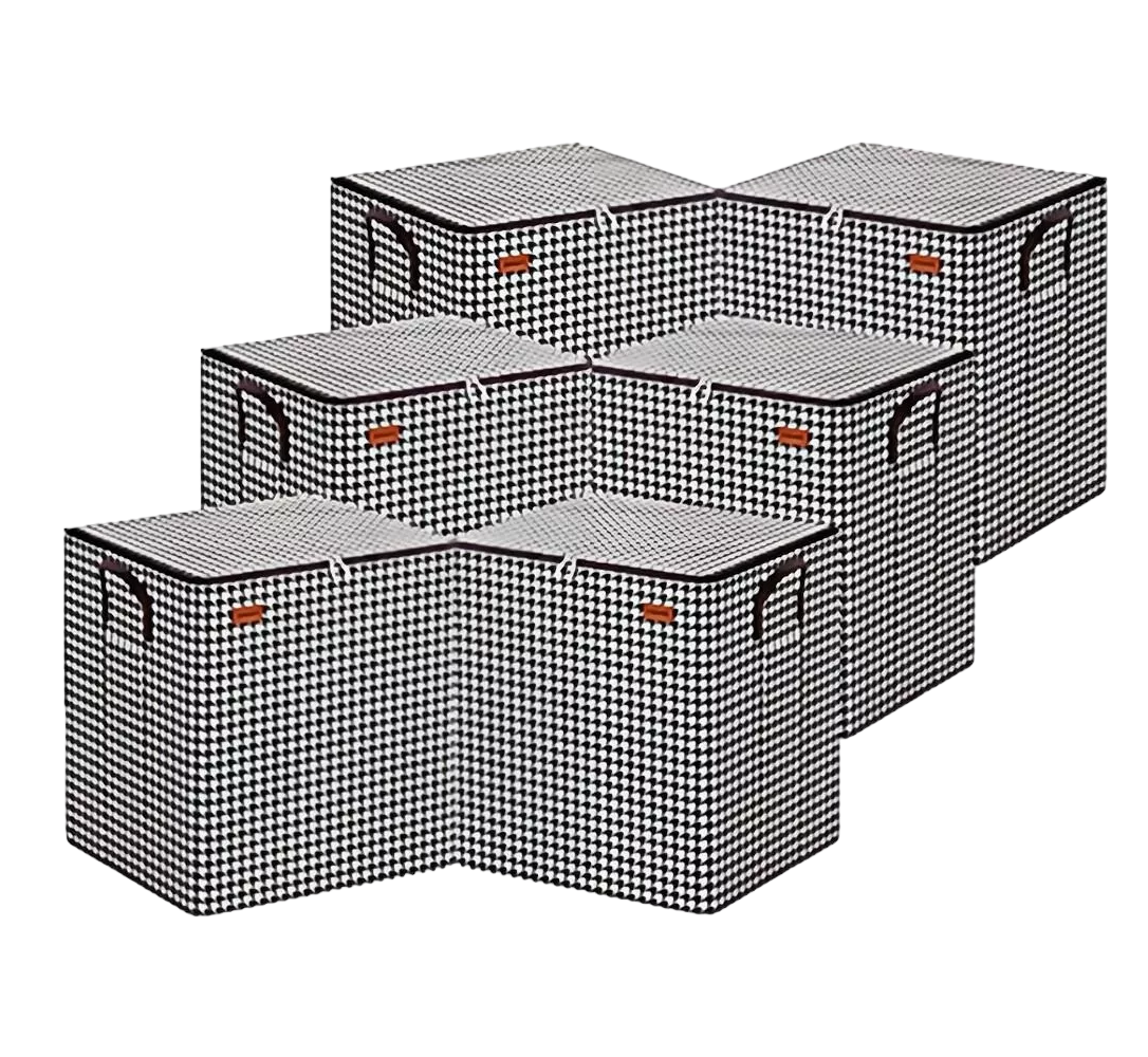 Foto 1 | Cajas de Almacenamiento para Guardar Ropa 6 Piezas a Cuadros