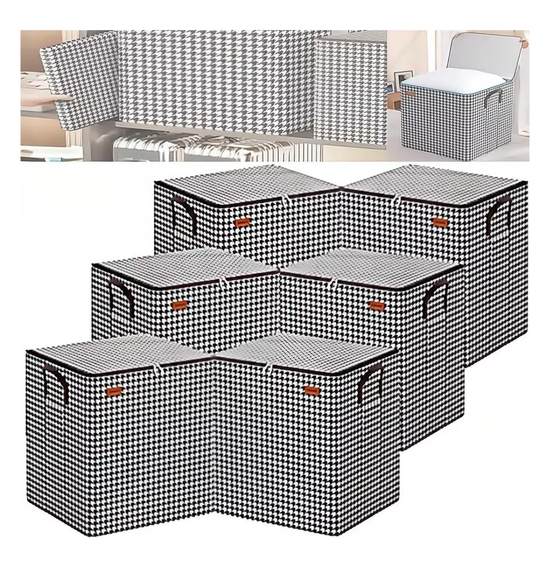 Foto 2 | Cajas de Almacenamiento para Guardar Ropa 6 Piezas a Cuadros