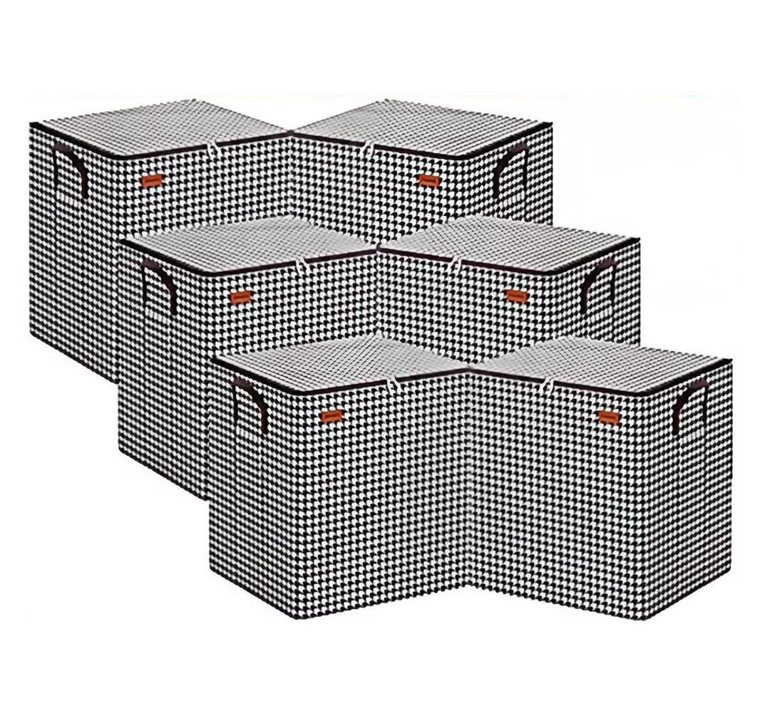Foto 3 | Cajas de Almacenamiento para Guardar Ropa 6 Piezas a Cuadros