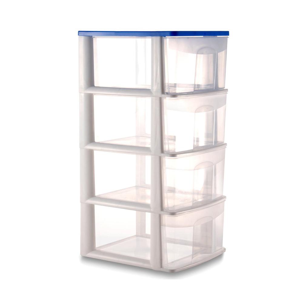 Caja Plástico Organizador Cajonera 4 Cajones Altos Gran Capacidad