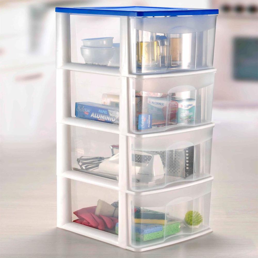 Foto 3 pulgar | Caja Plástico Organizador Cajonera 4 Cajones Altos Gran Capacidad