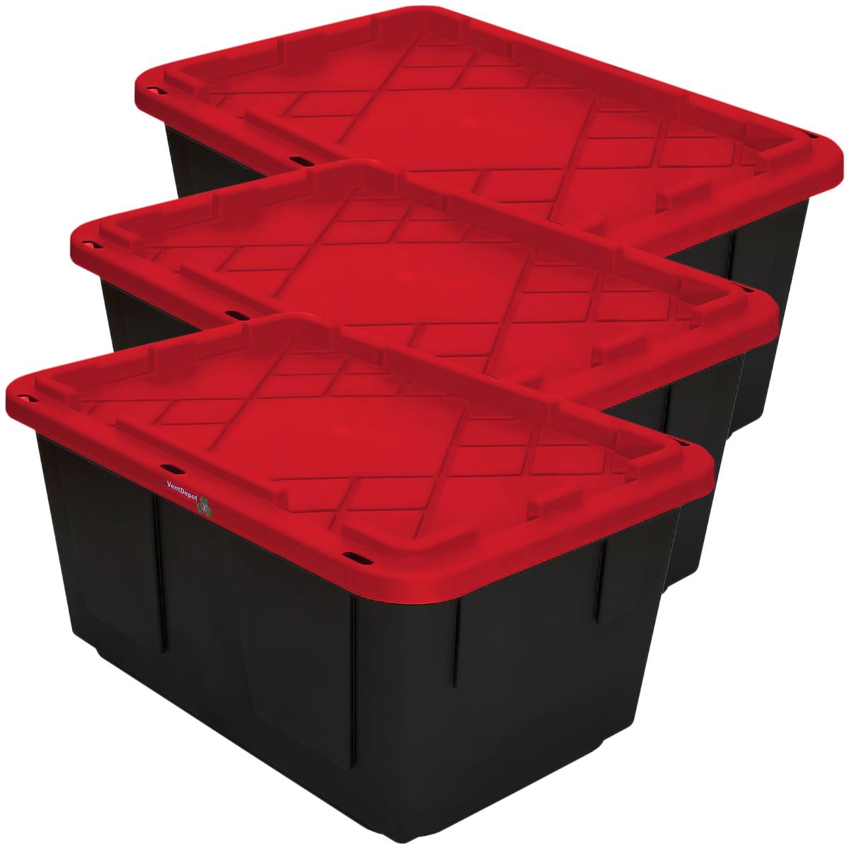 Foto 4 pulgar | Contenedores Amplio Espacio Ventdepot Mxoxr-003 3piezas Negro Y Rojo